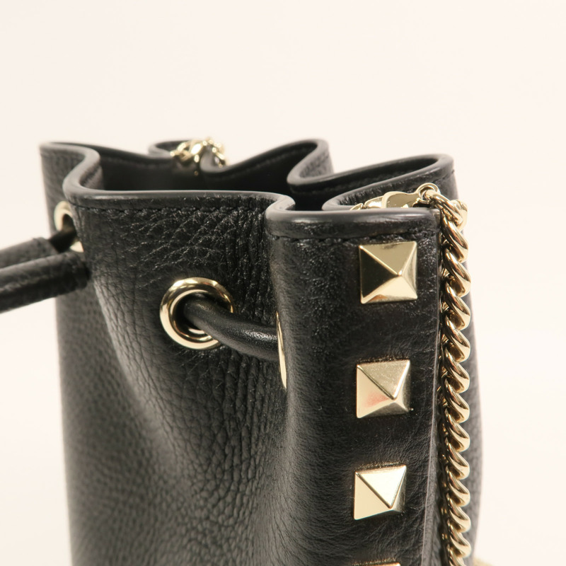 Valentino 牛皮皮革Chain Bucket Bag金扣鏈帶肩背袋-12