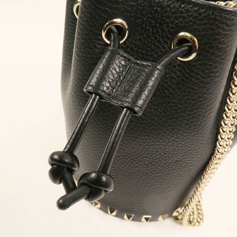 Valentino 牛皮皮革Chain Bucket Bag金扣鏈帶肩背袋-13