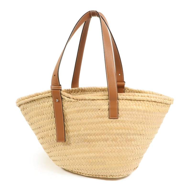 LOEWE Raffia Bucket Tote Bag銀扣手挽袋-1