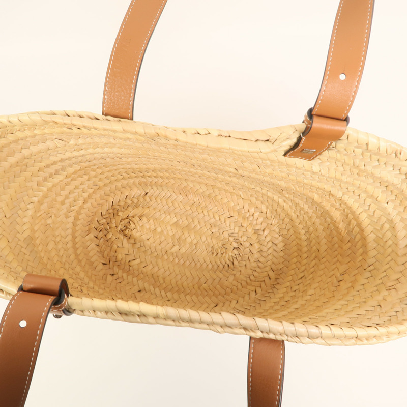 LOEWE Raffia Bucket Tote Bag銀扣手挽袋-4