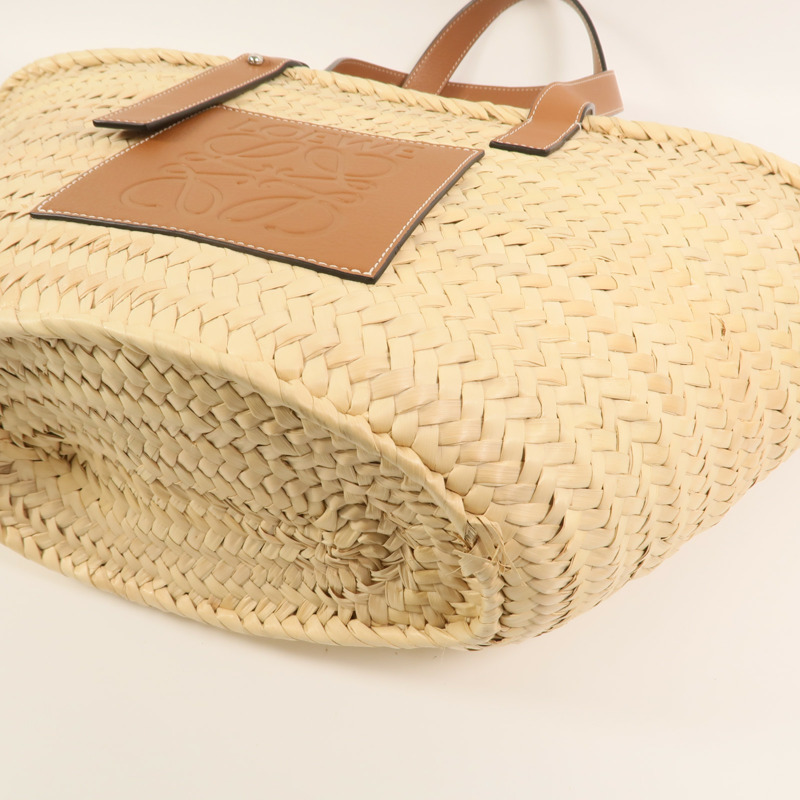 LOEWE Raffia Bucket Tote Bag銀扣手挽袋-9