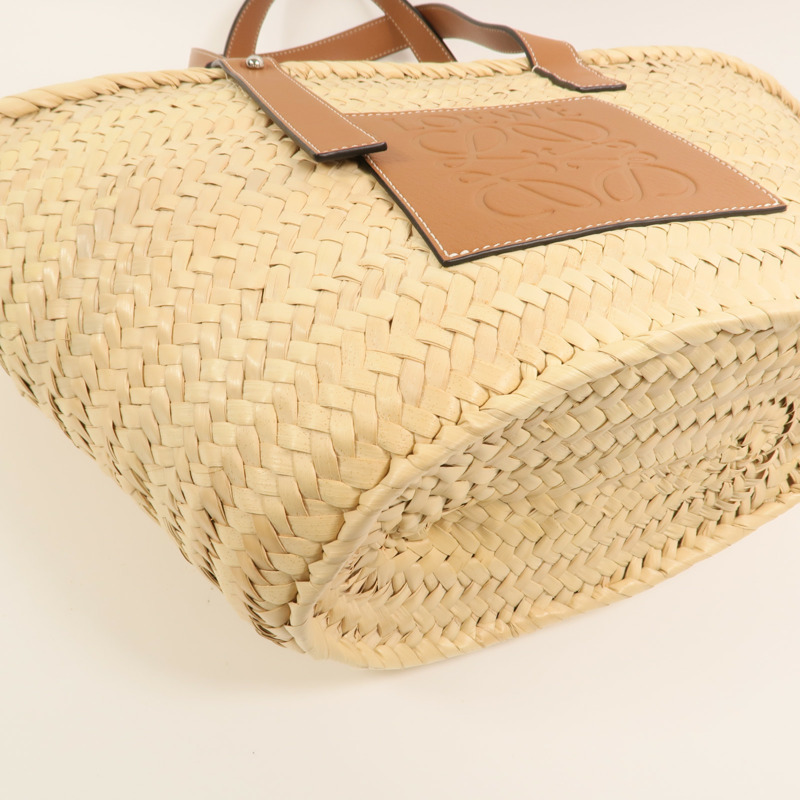 LOEWE Raffia Bucket Tote Bag銀扣手挽袋-10