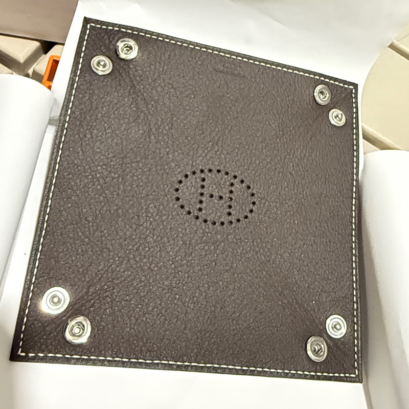 Hermès愛馬仕 Mises et Relances Desk迷你置物盤 烏木色/淺黃褐色-6