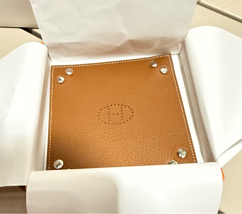 Hermès愛馬仕 Mises et Relances Desk迷你置物盤 烏木色/淺黃褐色-6