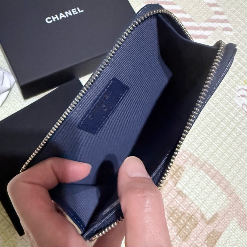 CHANEL深藍小牛皮L型卡夾/零錢包-6