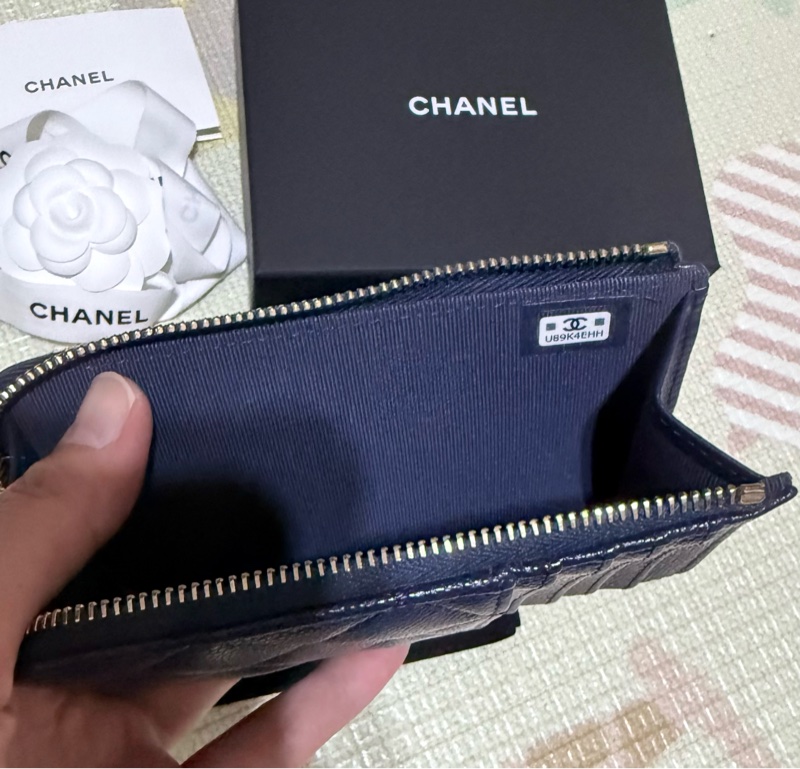 CHANEL深藍小牛皮L型卡夾/零錢包-7