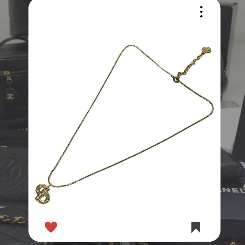 🛍️🎁 26 🔥 2月新品上架💖新品上架 現貨 🔥💖 ✨Christian Christian Dior Necklace Dior 金色CD閃石頸鏈 Dior 頸鏈-2