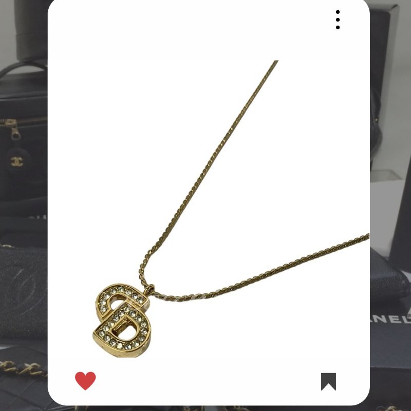 🛍️🎁 26 🔥 2月新品上架💖新品上架 現貨 🔥💖 ✨Christian Christian Dior Necklace Dior 金色CD閃石頸鏈 Dior 頸鏈-6