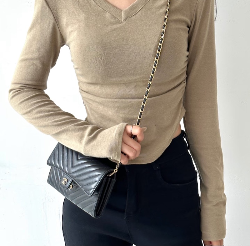 【一包兩用✨性價比極高❤️全網最低價】Chanel CF長款錢包V紋黑銀-0