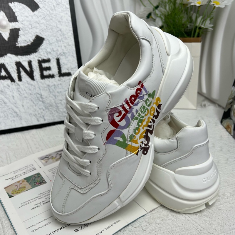 99新Gucci/古馳Rhyton彩色圖案低幫老爹鞋,尺碼40.5-2