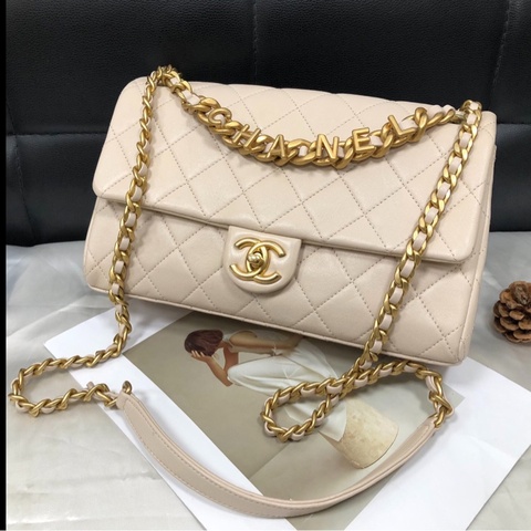 【絕版稀有✨經典奶茶色✨全網最低價】Chanel CF字母鏈條口蓋包 芯片款