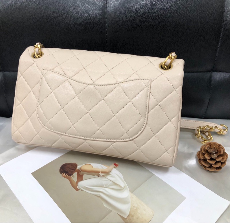 【絕版稀有✨經典奶茶色✨全網最低價】Chanel CF字母鏈條口蓋包 芯片款-1