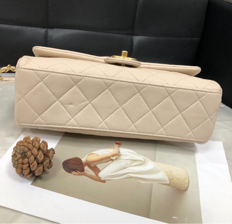 【絕版稀有✨經典奶茶色✨全網最低價】Chanel CF字母鏈條口蓋包 芯片款-4