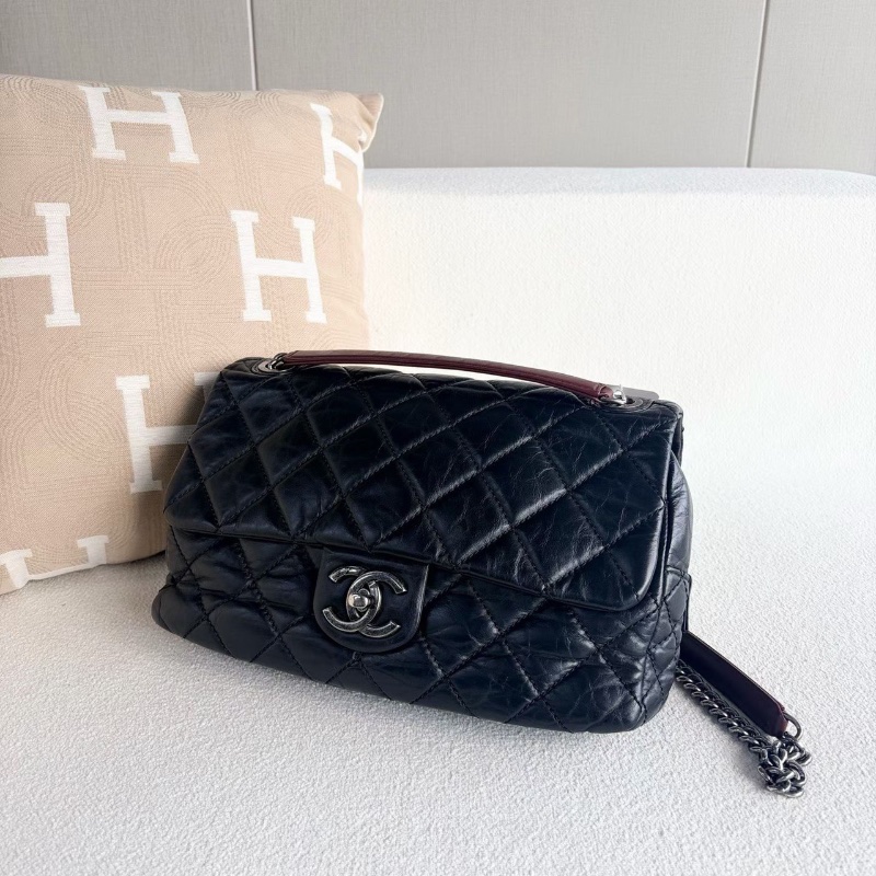 Chanel CF孟買系列鏈條包黑銀牛皮31*19*8 98新配件保卡塵袋-4