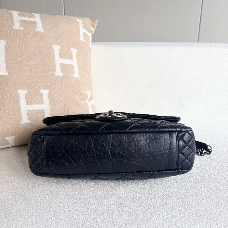 Chanel CF孟買系列鏈條包黑銀牛皮31*19*8 98新配件保卡塵袋-5