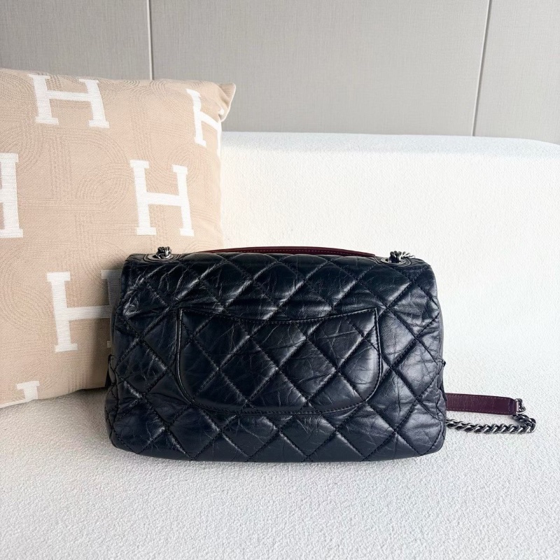 Chanel CF孟買系列鏈條包黑銀牛皮31*19*8 98新配件保卡塵袋-8