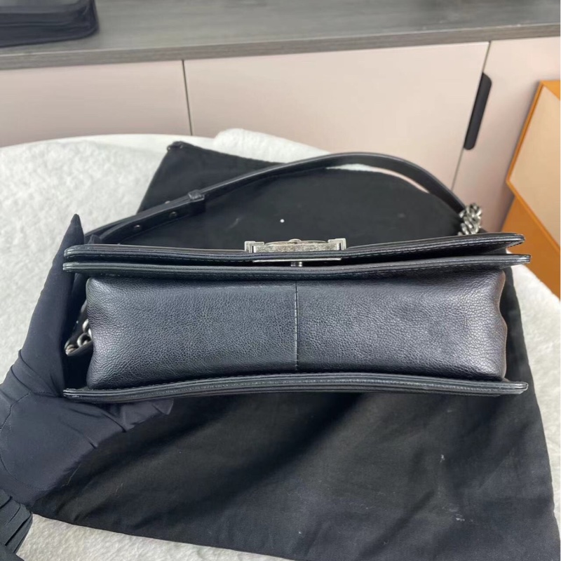 【全網最低價❗️買到就是賺到🤭性價比極高】Chanel Leboy黑銀 鏈條經典菱格紋 中號-5
