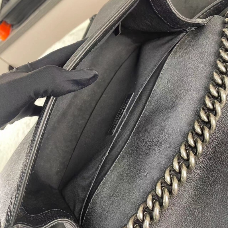 【全網最低價❗️買到就是賺到🤭性價比極高】Chanel Leboy黑銀 鏈條經典菱格紋 中號-8
