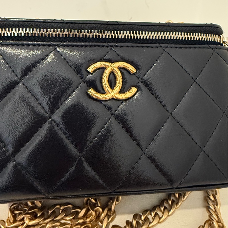 CHANEL可調節扣小方長盒子鏈條包-1