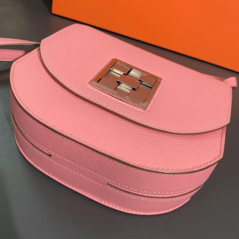 hermes愛馬仕馬賽克19 1Q彩紙粉 銀扣 EP皮 y刻，配件盒子塵袋發票-3