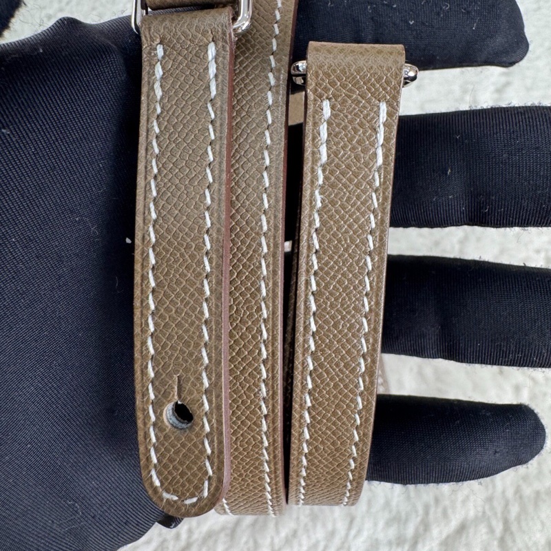 【大全套有購證❗️超新款✨全網最低價】Hermes新款 Charniere To Go 大象灰 銀扣 手拿｜肩背包 k刻-9