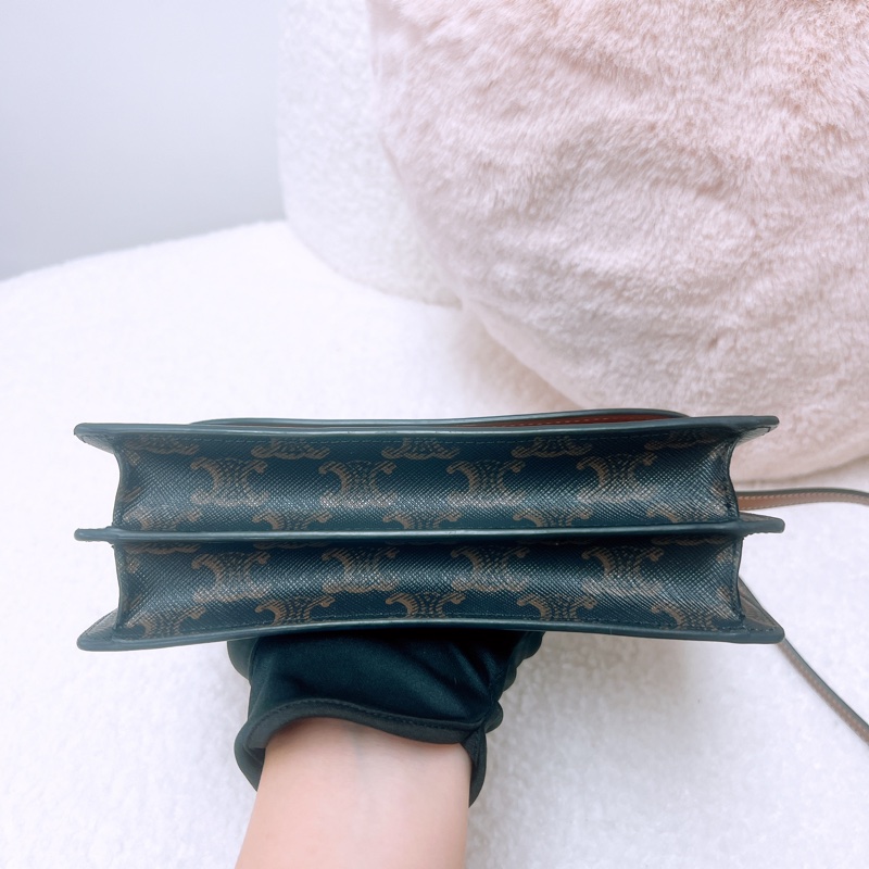 Celine wallet on strap woc 啡色老花斜挎包-1