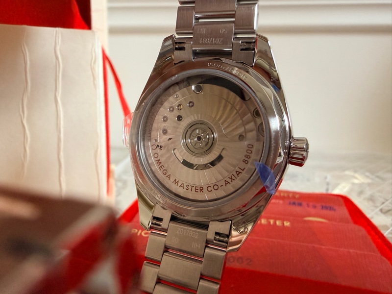 全新 未使用 Omega 自動機械 海馬 女錶 紫盤 34mm-8