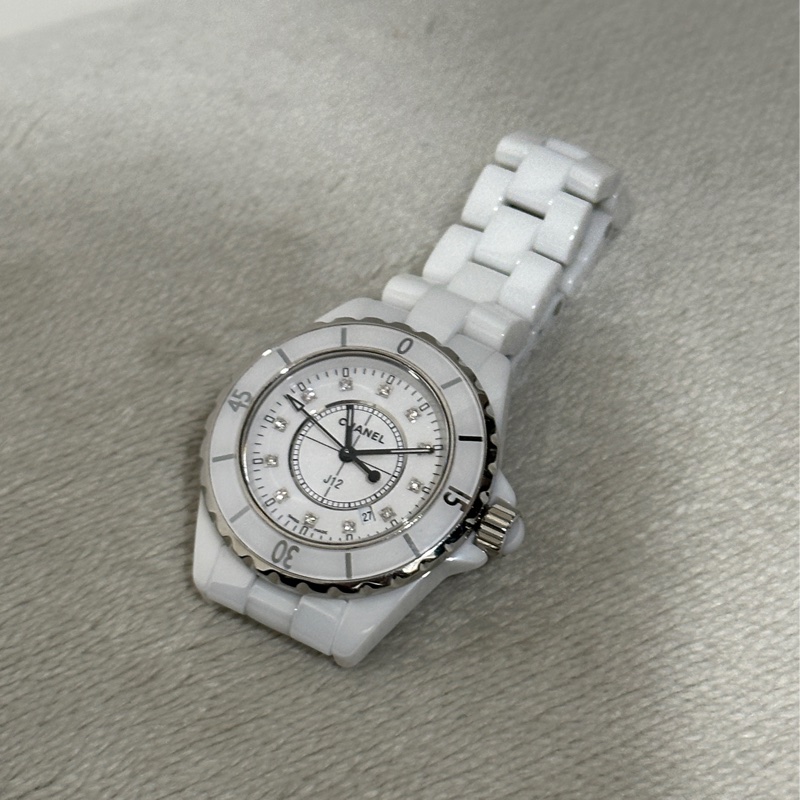 Chanel 白色J12 12點鑽 33mm-2