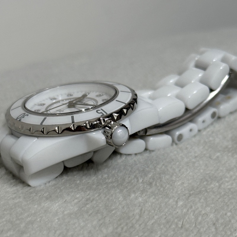 Chanel 白色J12 12點鑽 33mm-4