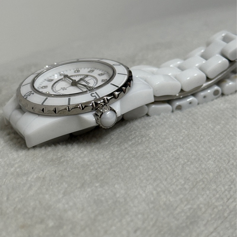Chanel 白色J12 12點鑽 33mm-8