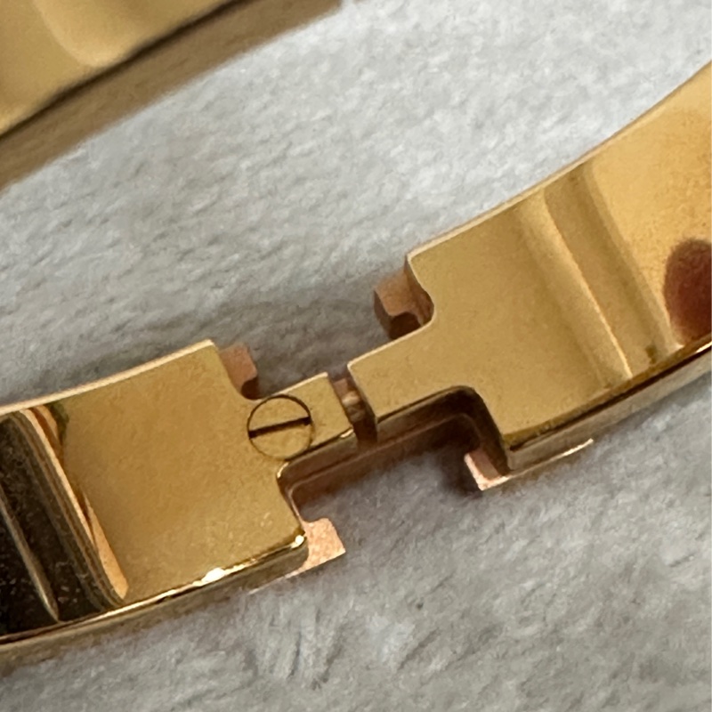 Hermes Clic H 手環金色配奶茶色-6