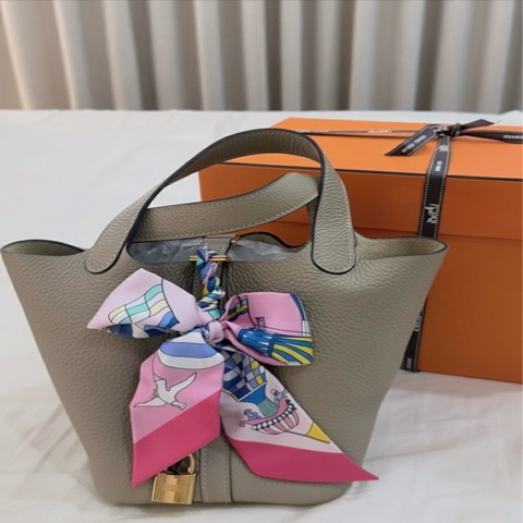 Hermes 愛馬仕菜籃 PicotinP18・S2風衣灰