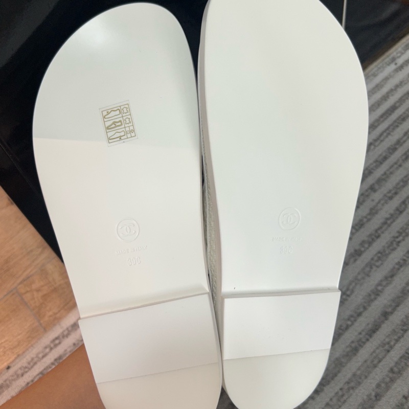 閒置新 未使用 Chanel香奈兒 大爆款復古金幣扣魔術貼涼鞋  有防塵袋-4