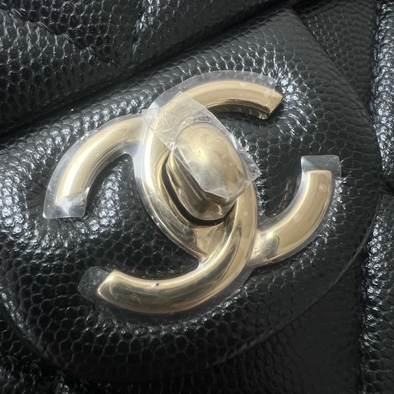 Chanel kelly 手柄牛奶盒子 黑金牛皮-11