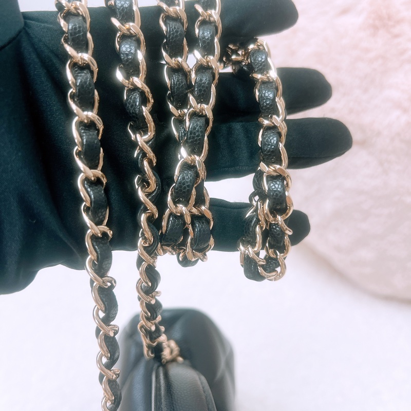 Chanel kelly 手柄牛奶盒子 黑金牛皮-13