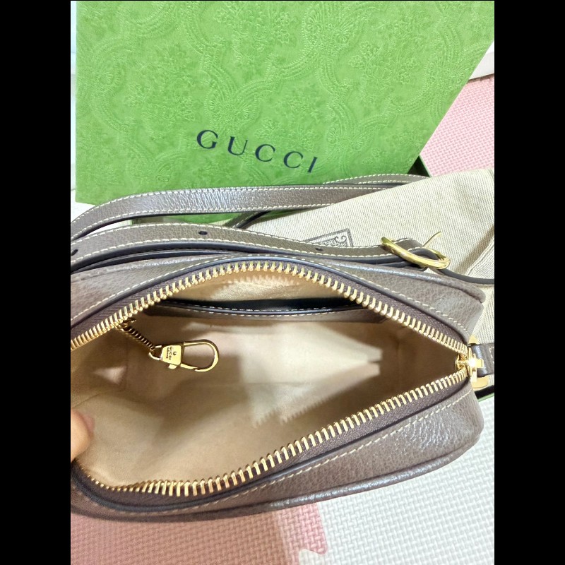 【GUCCI 古馳】 經典ophidia系列GG supreme牛皮拉鍊迷你肩背/斜背包-6