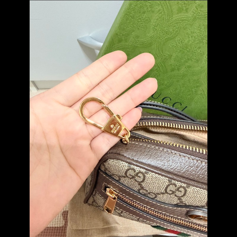 【GUCCI 古馳】 經典ophidia系列GG supreme牛皮拉鍊迷你肩背/斜背包-10