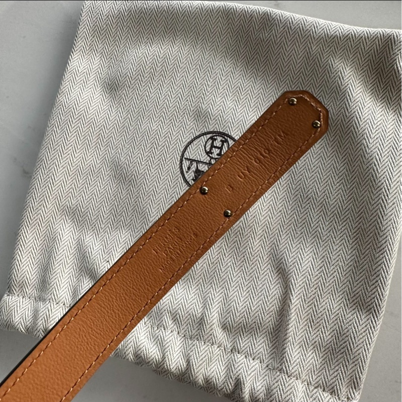 Hermes Kelly 皮帶 大象灰金-4