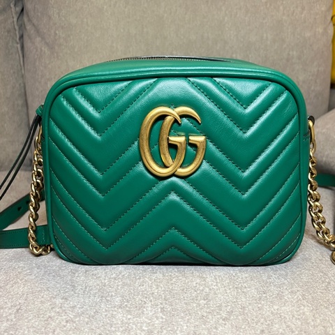 Gucci Marmont 相機包 綠色 24cm