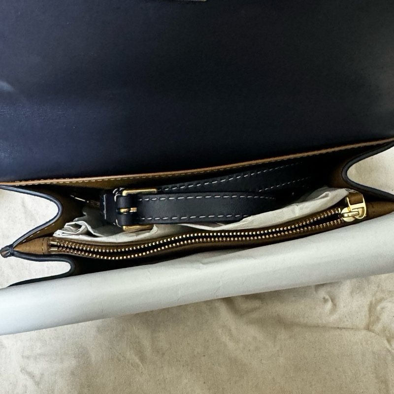 ToryBurch 專櫃款T monogram 緹花肩背包 風琴包 兩條揹帶-4