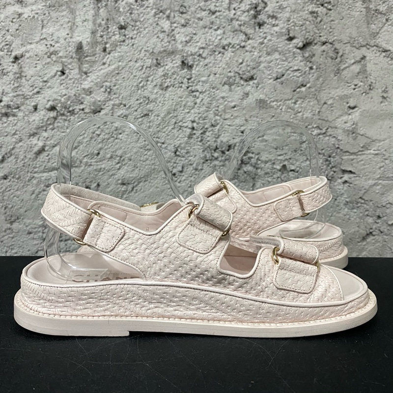 Chanel 香奈兒 魔術貼涼鞋 尺碼:38 附件:無-3