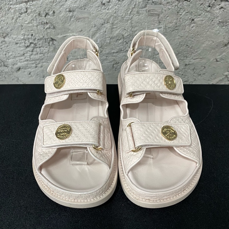 Chanel 香奈兒 魔術貼涼鞋 尺碼:38 附件:無-5