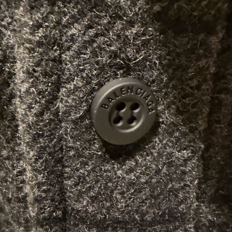 巴黎世家balenciaga_格紋羊毛襯衫size L-3