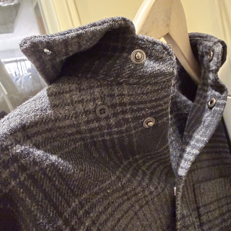 巴黎世家balenciaga_格紋羊毛襯衫size L-12