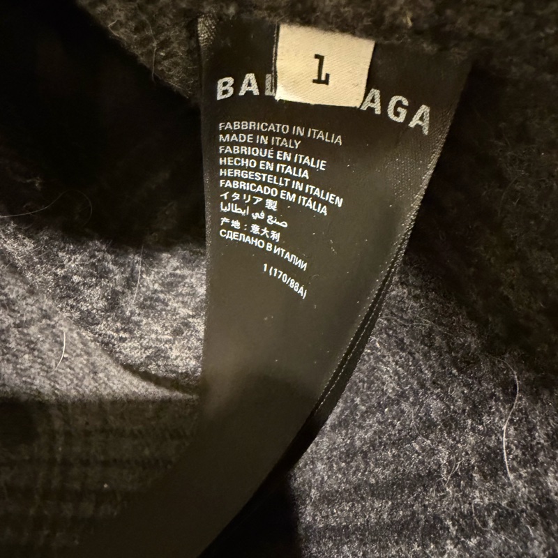 巴黎世家balenciaga_格紋羊毛襯衫size L-15