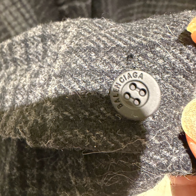 巴黎世家balenciaga_格紋羊毛襯衫size L-17