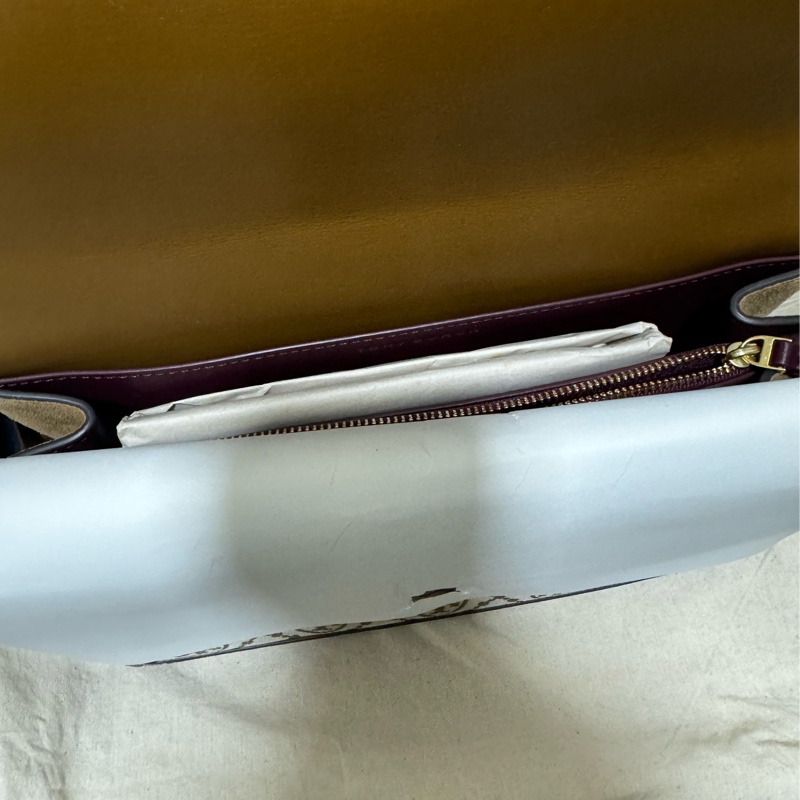 Tory Burch專櫃款 T monogram 緹花肩背包 風琴包 大款-8