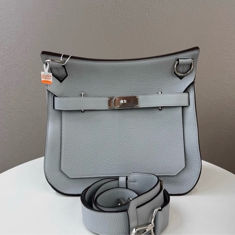 Hermes愛馬仕吉普賽28海鷗灰銀扣TC皮T刻