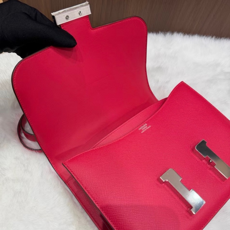 C刻Hermes愛馬仕極致粉銀扣 康康 24 Constance-4