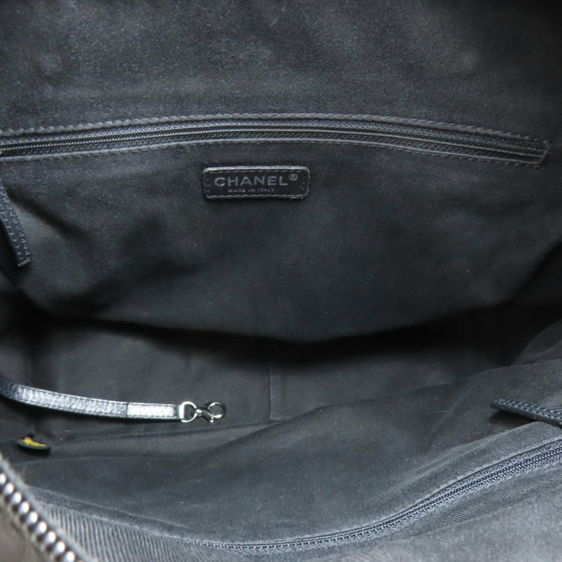 香奈兒 Coco Mark 絎縫銀色五金托特包 尼龍帆布 女士-4